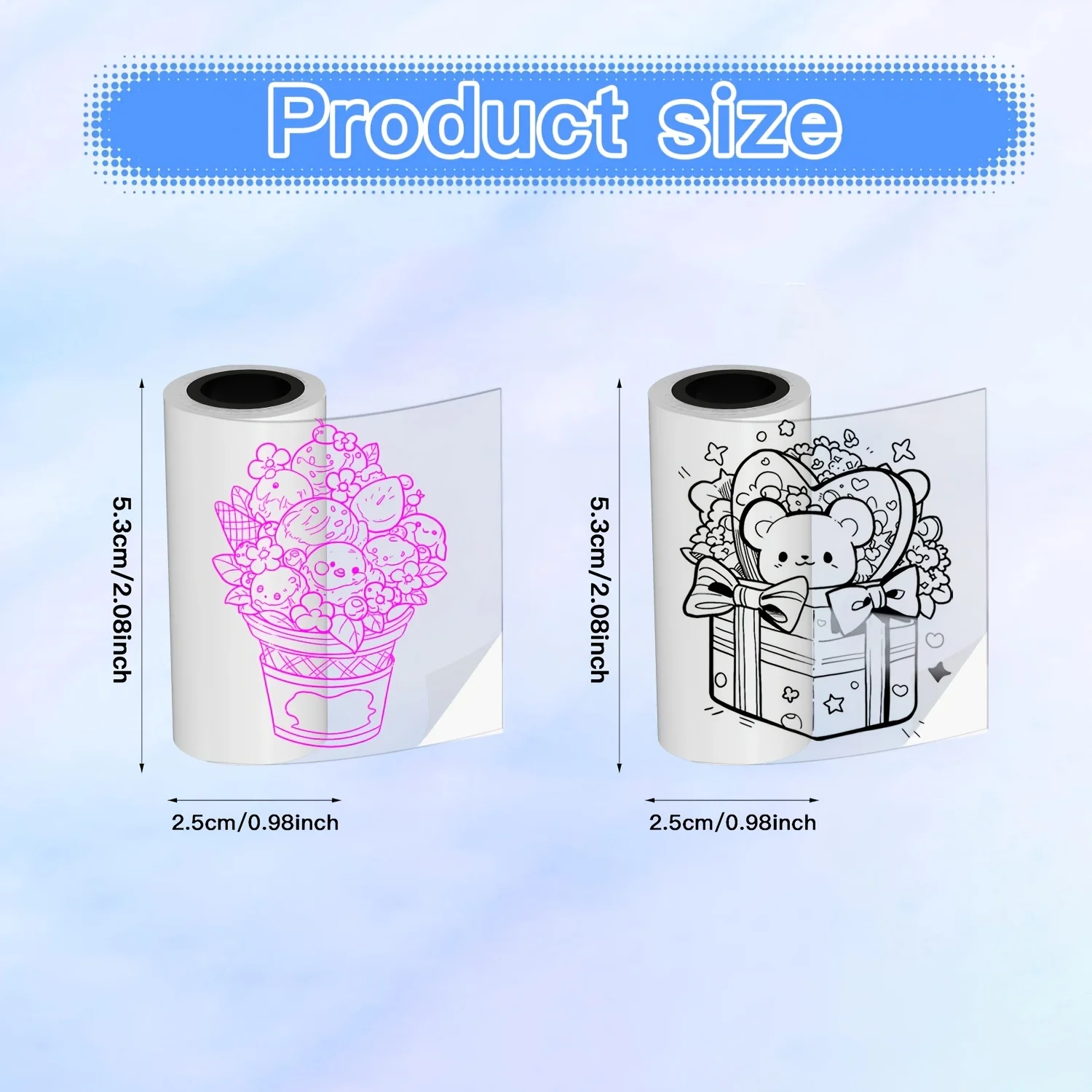 ملصقات حرارية شفافة مقاس 57 مم - أزرق/وردي/أخضر/أسود، تناسب C9/C19/C15/A8C/A35، صور/ملاحظات/مذكرة/ملصقات هدايا عيد الميلاد #3