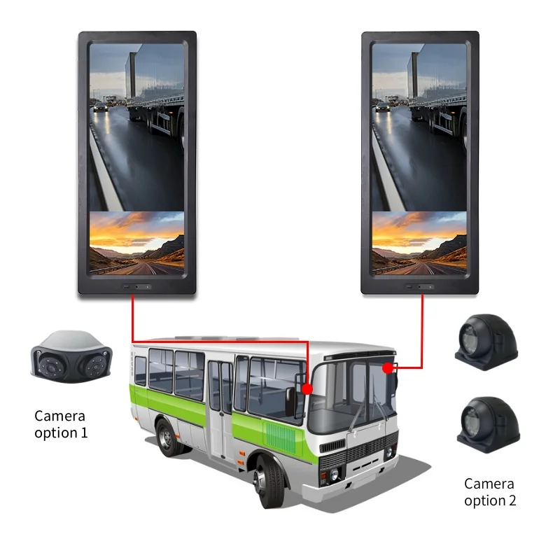 

12.3 Inch HD Dual Screen Reverse Camera Electronic RV Mirror Truck DVR Recorder 1080p Rear View Bus Blind Spot Monitoring