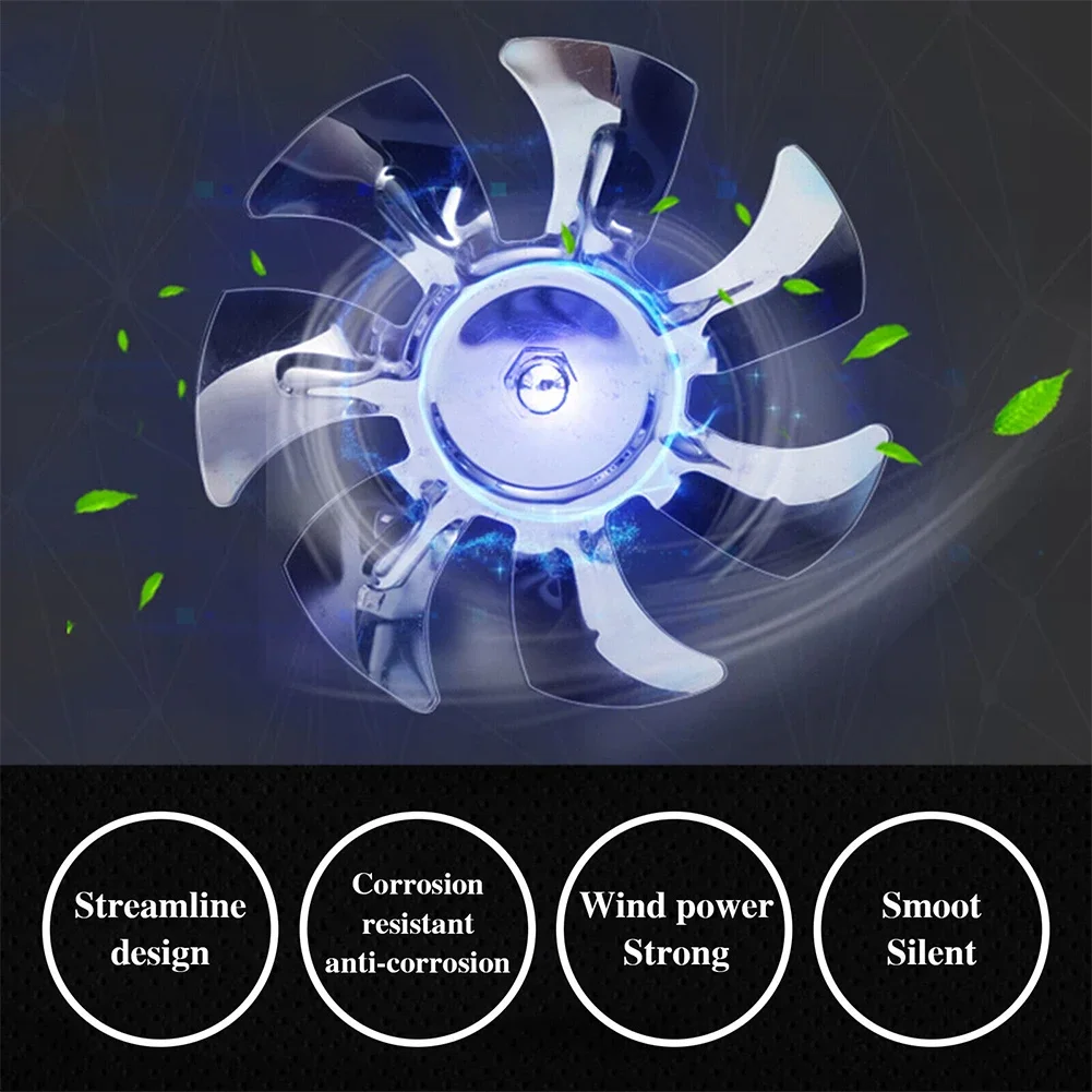 Cooling Exhaust Fan Indoor Air Quality Exhaust Fan For Kitchen Bathroom Silver Stainless Steel Ventilation Fan