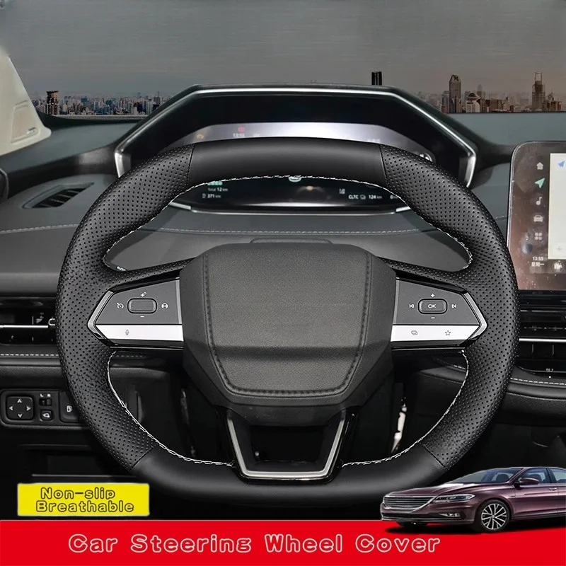 

Custom Hand Sewing Microfiber Leathe Car Steering Wheel Cover For Changan CS55 Plus Univ 2022-2024 Qiyuan A05 Car Accessories