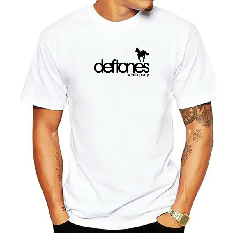 T Shirt Men New Short Sleeve Casual Top Tee White Deftones Mic Men\'s T-Shirt COTTON 2024 Summer vintage Short Sleeve