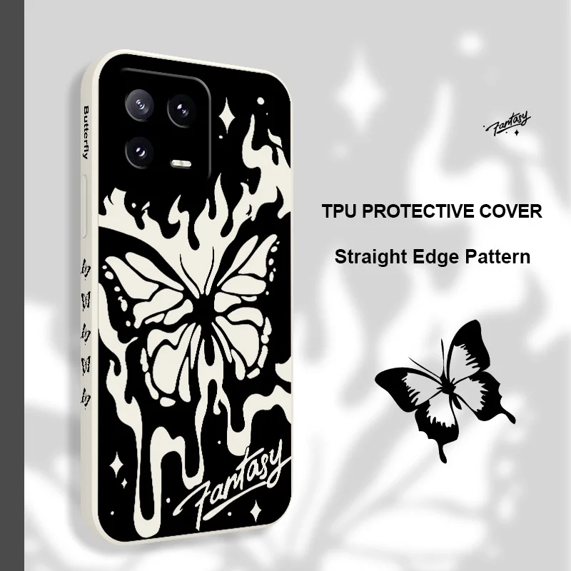 

Flame Butterfly Phone Case For Xiaomi 17 Mi 15 14 14T 13 13T 12 12X 12T 12S 11 11T 10 10T 9 9T Pro Max Lite Liquid Silicone Cov