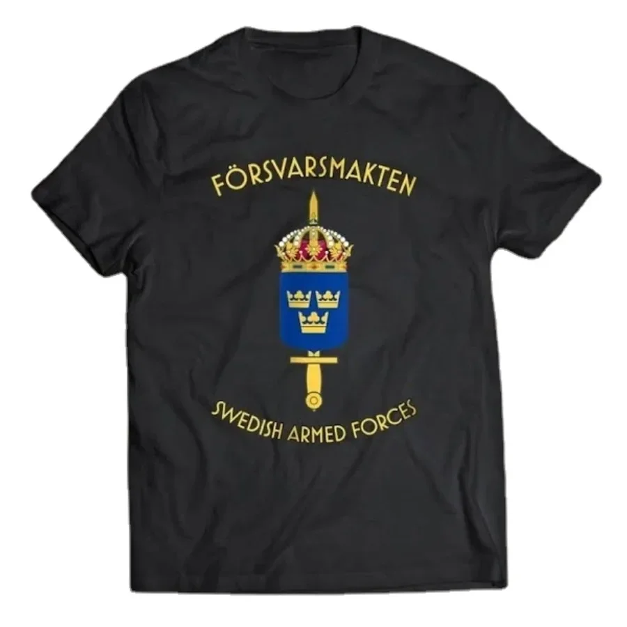 Forsvarsmakten Swedish Armed Forces Men Tshirt Short Casual 100% Cooton Harajuku Shirt