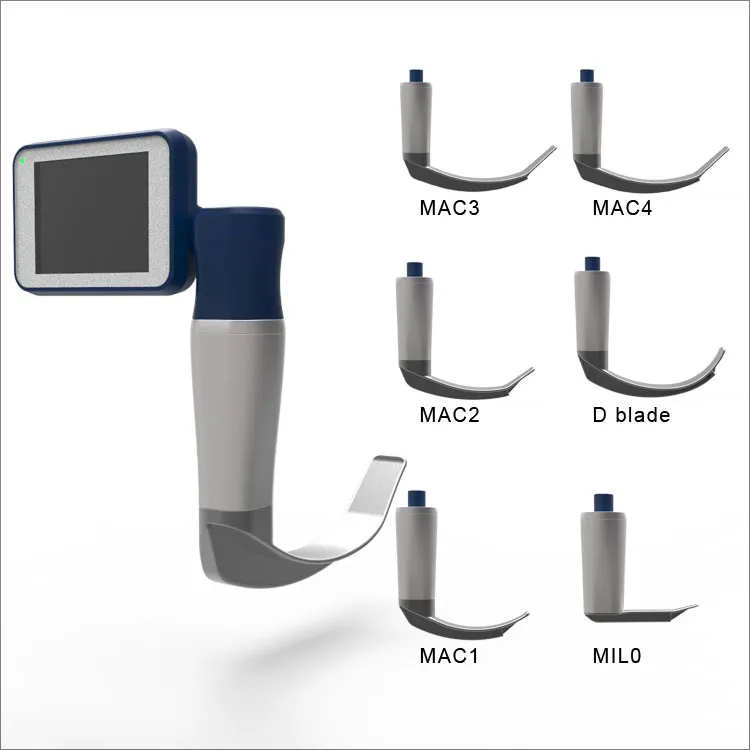 Factory price BESDATA reusable video laryngoscope portable led laryngoscopes with 6 Blades for difficult intubation