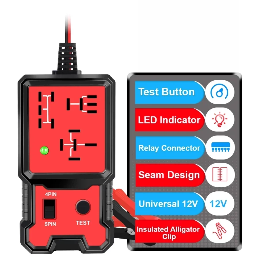 LED Indicator Light Car Battery Checker Electronic Test Car Relay Tester Diagnostic Tools Automotive Accessories Universal 12V
