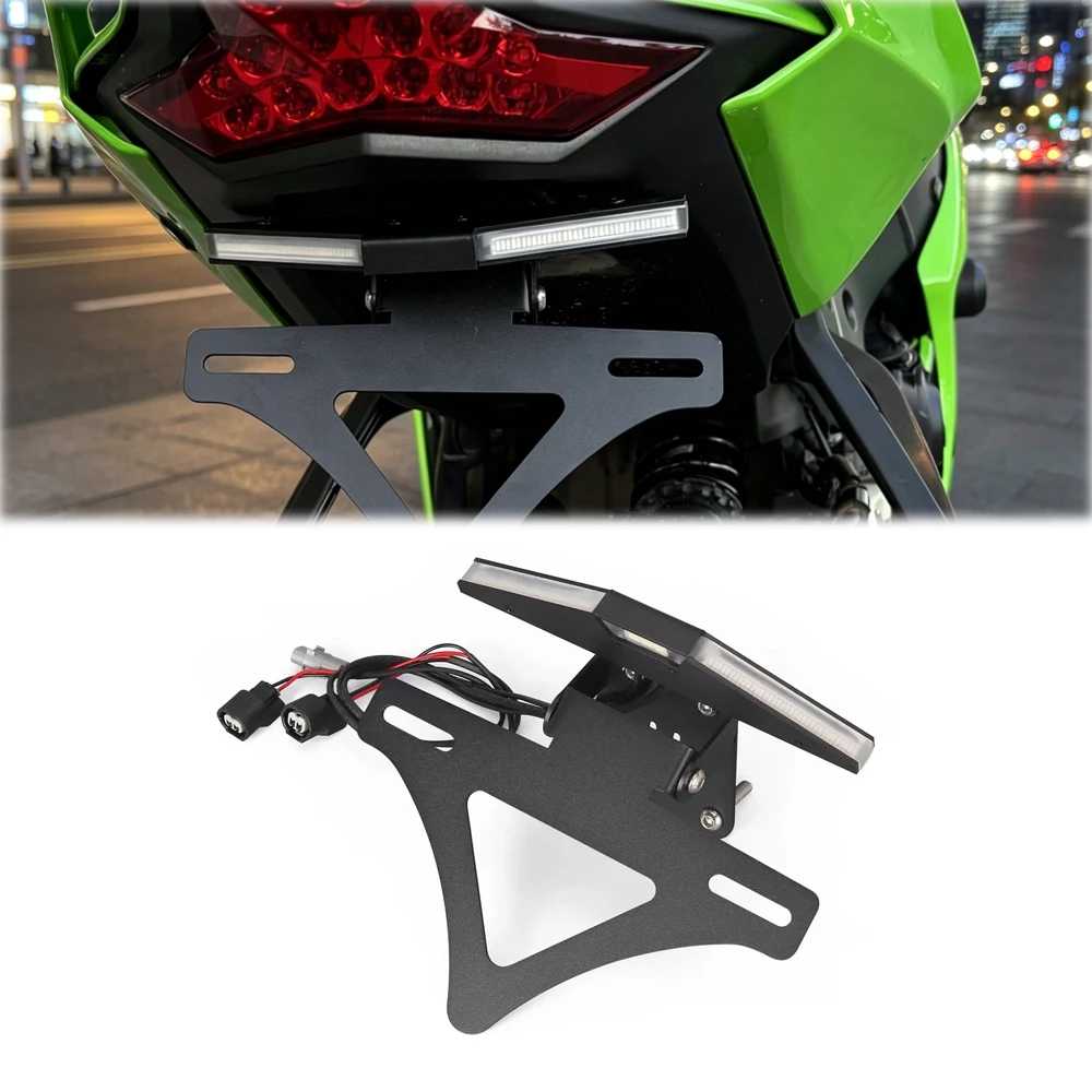 

2023-2025 New Motorcycle LED Turn Light License plate holder Rear Short Tail Fender Eliminator Bracket For Ninja ZX-10RR ZX10R