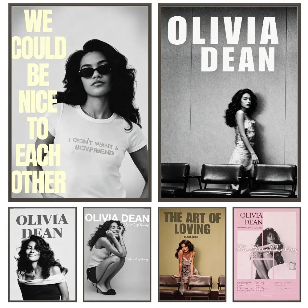music Olivia Dean Poster Poster HD Waterproof Self Adhesive Wall Art Print Decor for Bedroom Living Room Gift