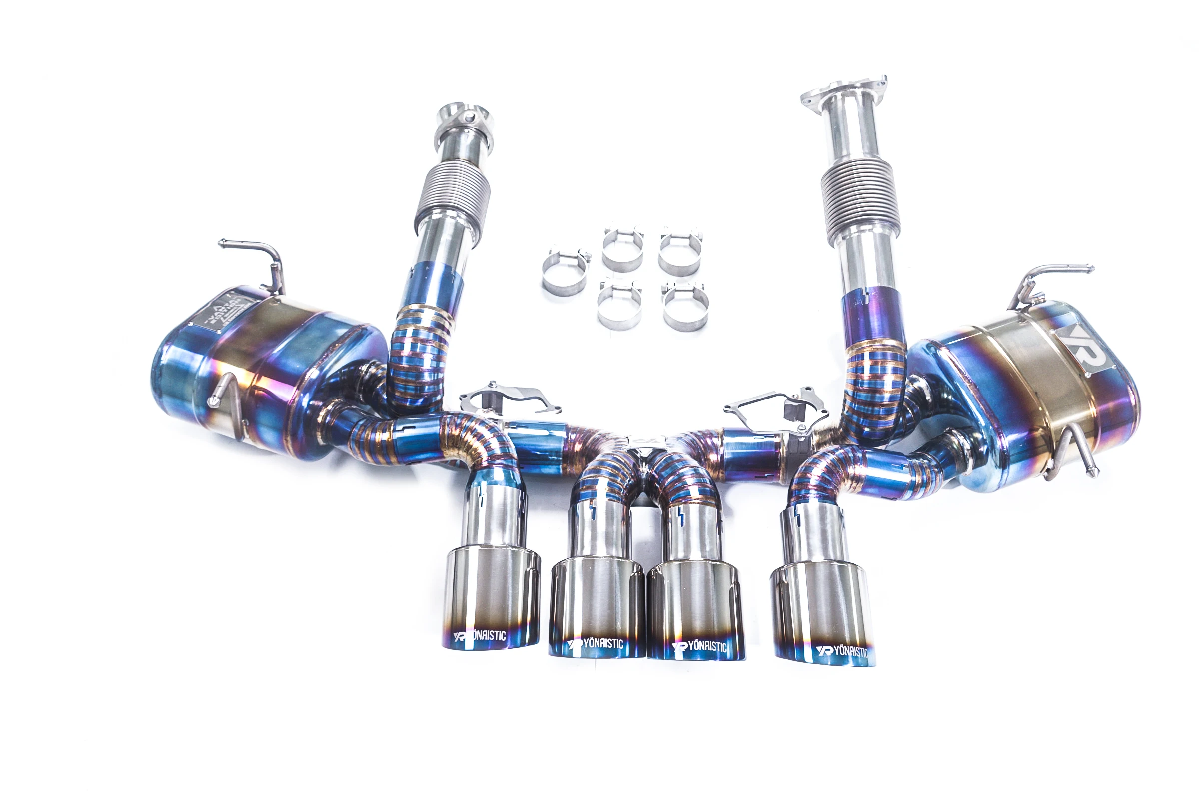 GFC exhaust/Suitable for 2020-2024 Corvette C8 Z06 5.5L Catback titanium alloy blued performance valve exhaust four-outlet