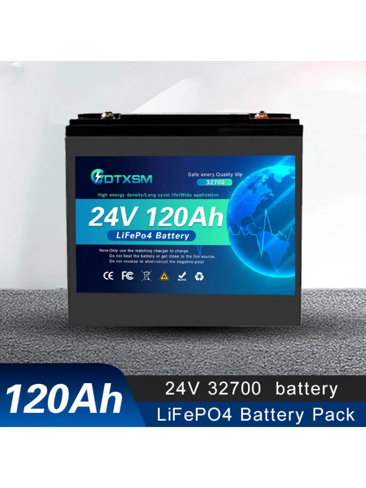NEW 32700  LiFePO4 120Ah 24V Battery Built-inBMS RV Rechargeable Lithium Iron Phosphate Solar Power System RV House Trolling Mo