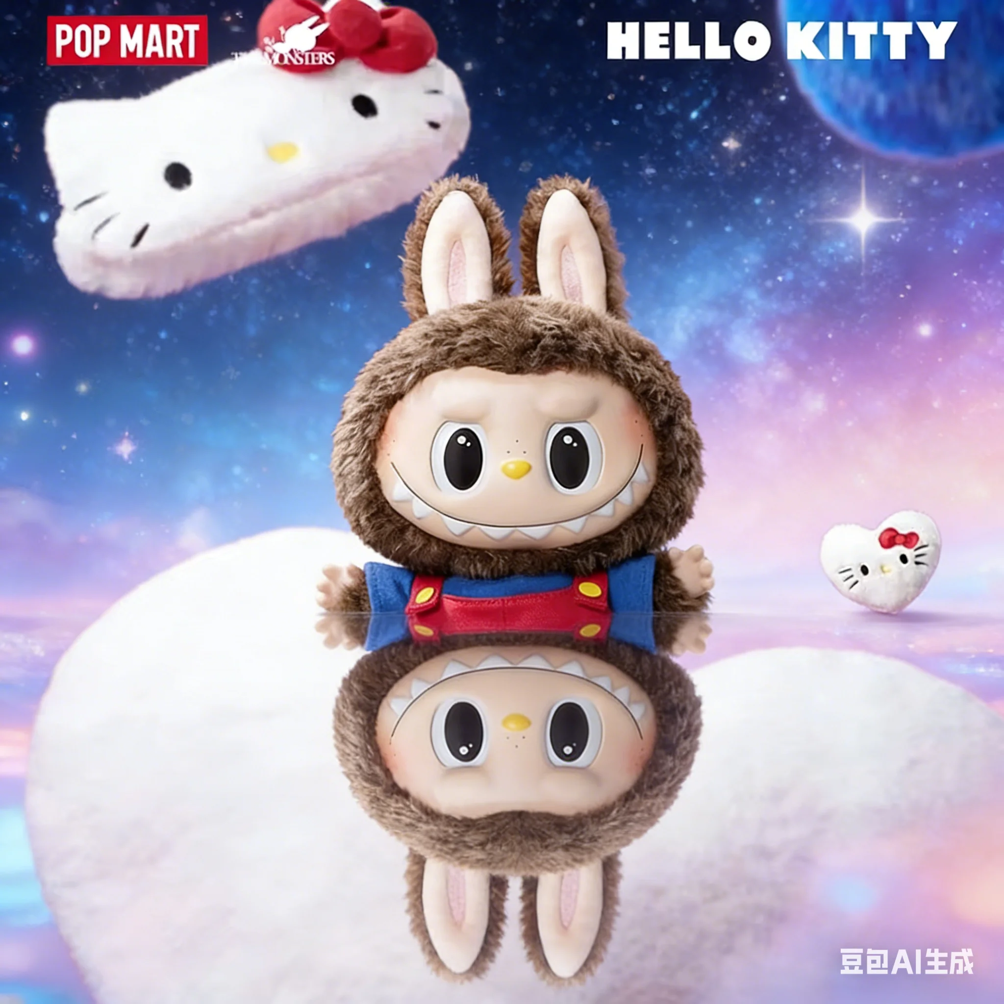 

PoP Mart Labubu Monsters X Hello Kitty Anime Vinyl Plush Doll Blind Box Cute Ornament Mystery Series Collection Toy for Fans