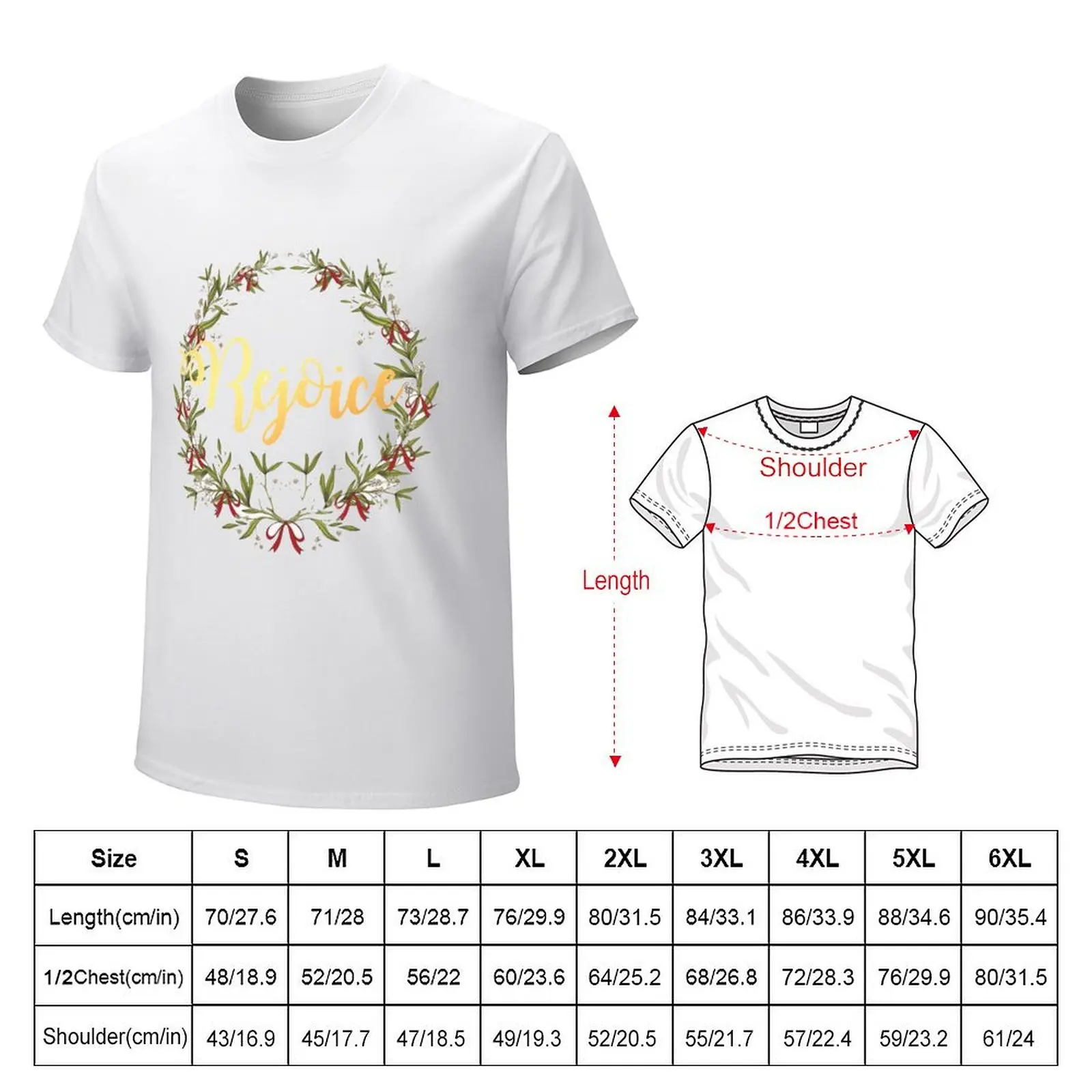 Rejoice Christmas Design T-Shirt summer tops vintage anime clothes mens graphic t-shirts