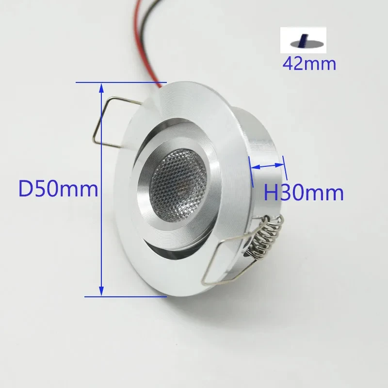 4 szt. Mini lampa świecąca w dół DC12V regulowana lampa sufitowa 42mm wpuszczane szafki na biżuterię do dekoracji domu