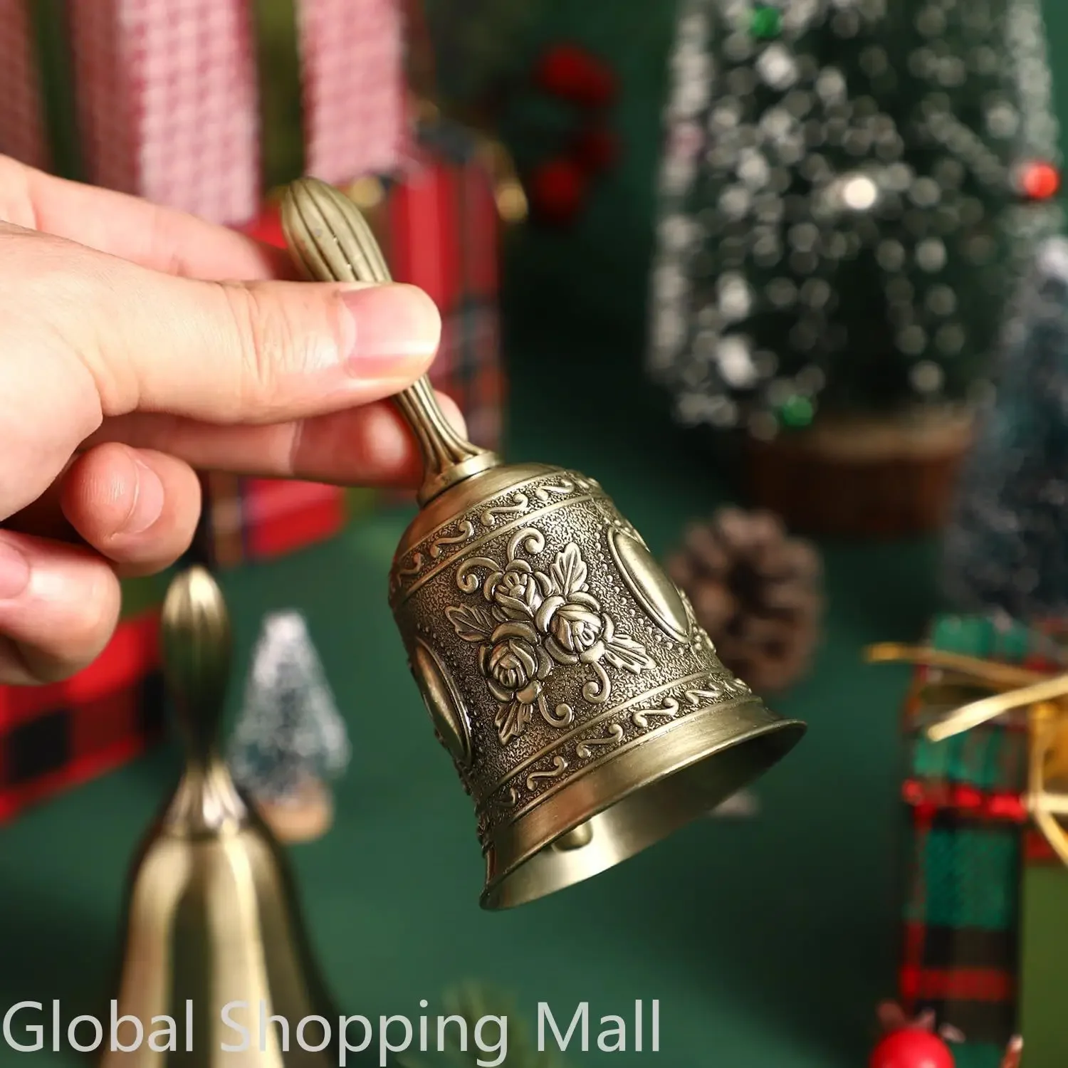 Christmas Hand Bells Call Bell Wedding Bell for Restaurant Service Bell Bar Jingle Classroom Church School Alarm Home Decoration