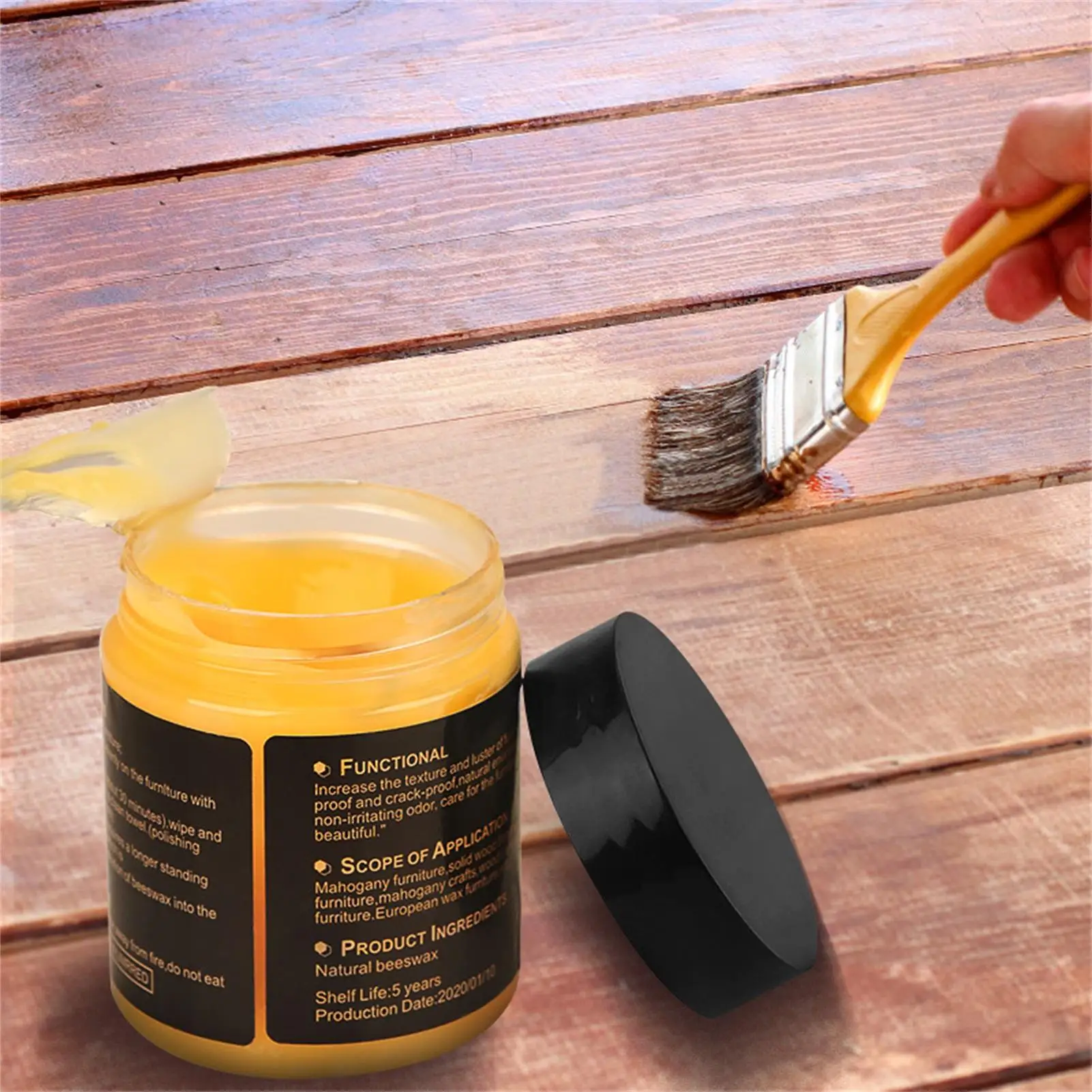80g Lemon Furniture Polishing Spray, Multi-Surface Cleaner Protects &Shines Wood Leather, Dust-Repellent Safe For Kids&Pets Home