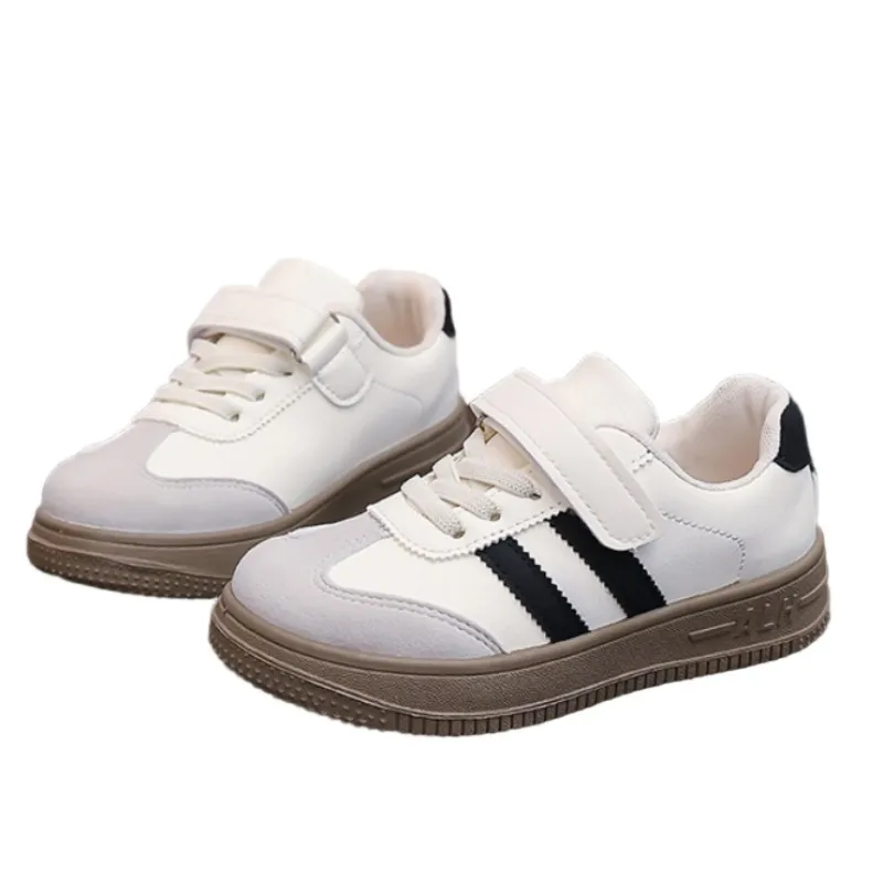 

Kids moral training shoes 2025 autumn new black boys' white shoes anti slip girls' fashionable casual sports shoes 27-27