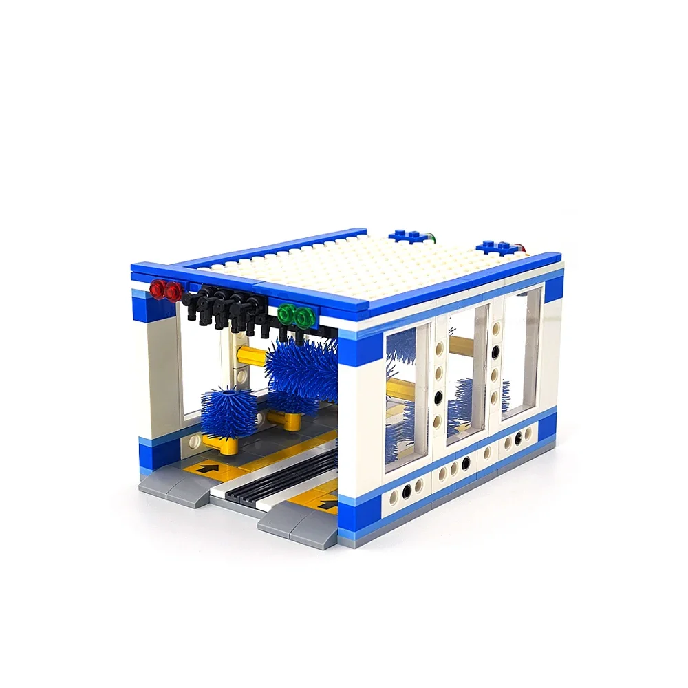 

Set Urban Automatic Building Block Car Wash Shop Toys Car Cleaning Service Station MOC Urban Assembly Building Expansion