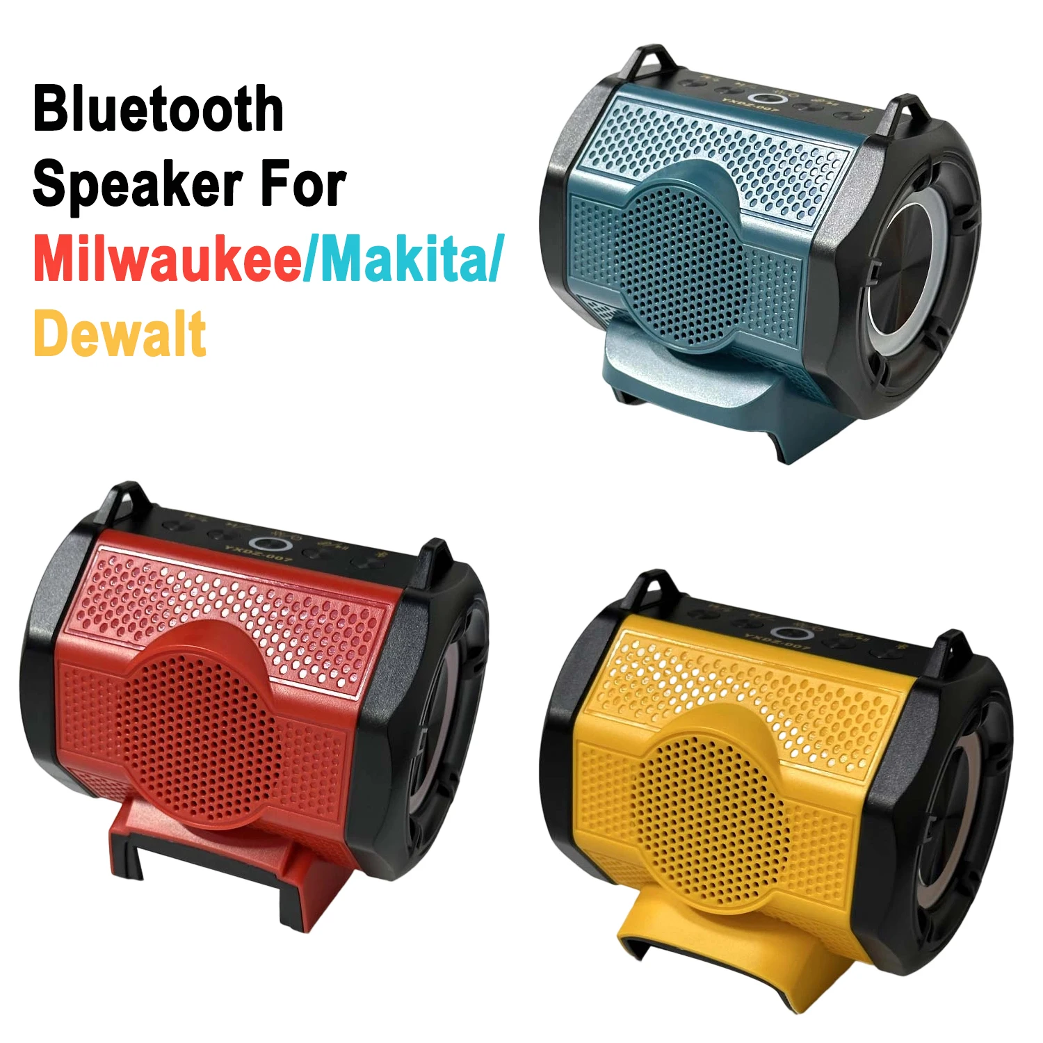 Bluetooth Speaker For Makita/Dewalt/Milwaukee/Bosch 18 V 20 V Battery With USB Type-C Port Charge Player Loudspeaker Amplifier