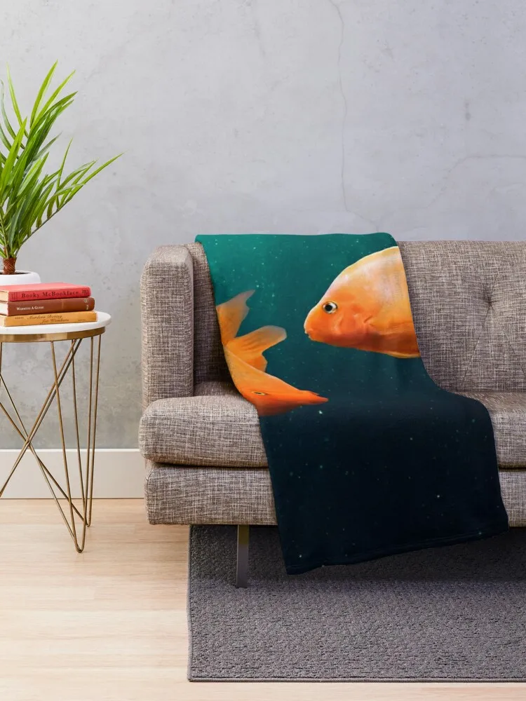 RED BLOOD PARROT FISH - WATCHING YOU, WATCHING ME! Throw Blanket Giant Sofa decorative Blankets