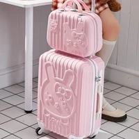 Children Lovely Rolling Luggage Set for Women Trolley Suitcase Girls Pink Spinner Brand Carry-Ons Luggage Travel Bag with Handba 2