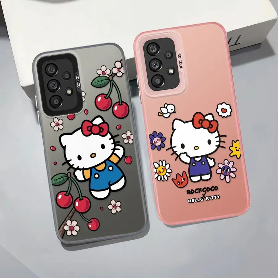 حافظة لهاتف سامسونج جالاكسي A14 A22 A25 A32 A23 A16 A34 A15 A12 A24 A13 مرحبا كيتي مضحك الموضة