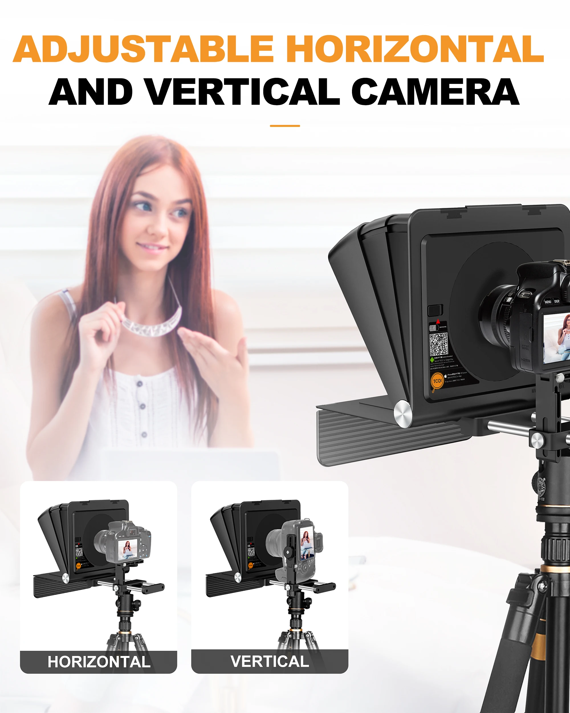 LENSGO TC7 II Teleprompter Prompter DSLR Camera Smartphone Tablet Teleprompter Live Streaming Video Record With Remote Control
