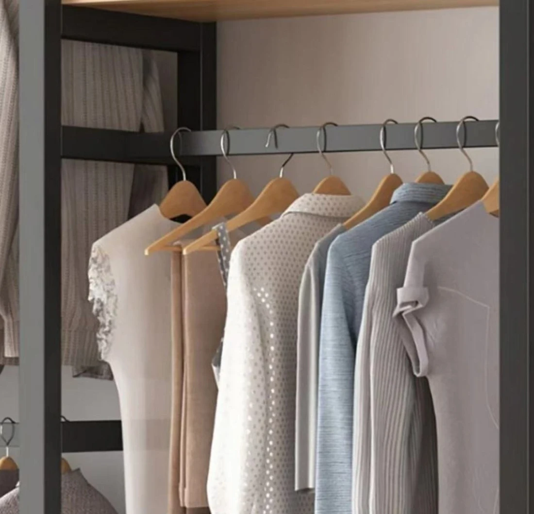 مجموعة رف معطف تخزين غرفة النوم المنزلية البسيطة من الأرض إلى السقف