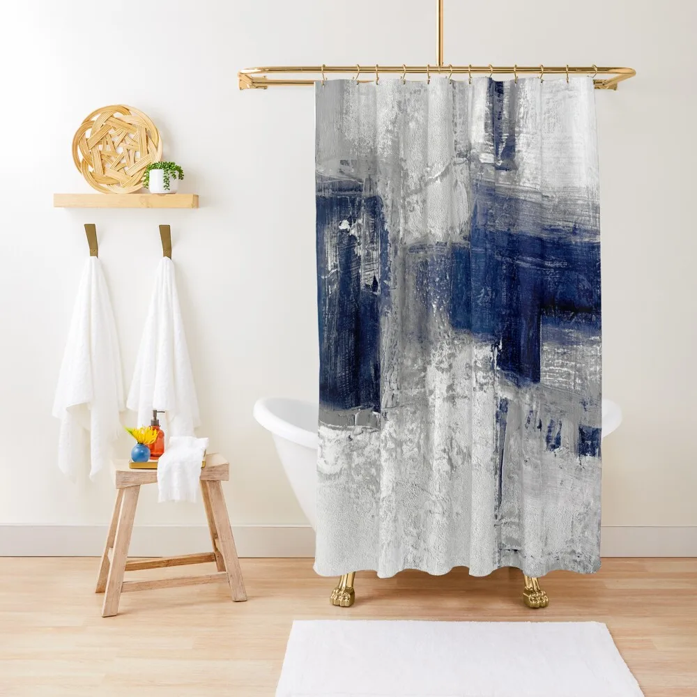 

Blue gray abstract Shower Curtain Toilet Accessories Bathroom Waterproof Shower Curtain And Anti-Mold