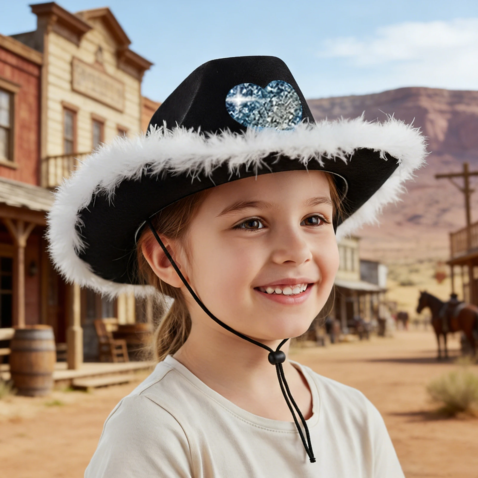 

Новая фетровая ковбойская шляпа для девочек 2026 года: стильная, с меховой отделкой и стразами, широкополая, в стиле вестерн, для повседневной жизни и вечеринок, детская шляпа