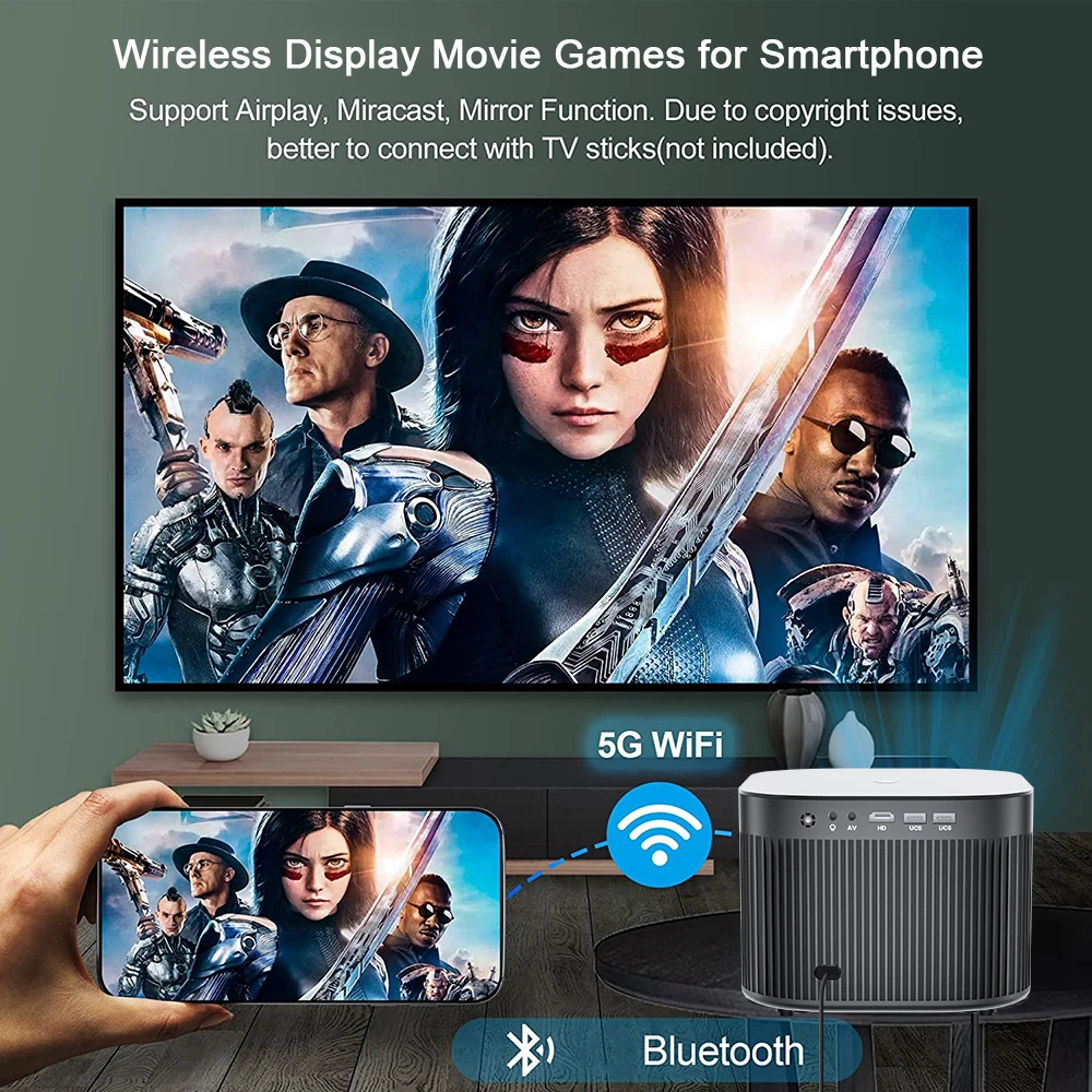 Salange F18 프로젝터 Android11 ​​4K 풀 HD 1080P Wifi 500ANSI 전자 초점 BT5.0 홈 시네마 야외 스마트 영화 프로젝터