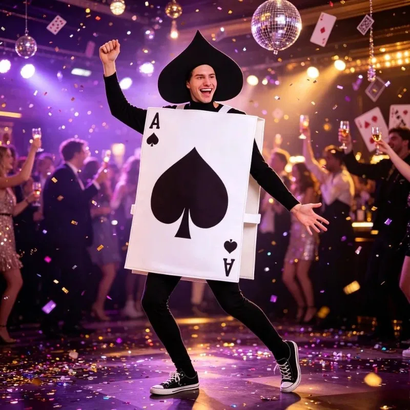 halloween-men's-costume-role-playing-party-neutral-adult-poker-card-costume-set-with-hat-poker-theme-fancy-dress