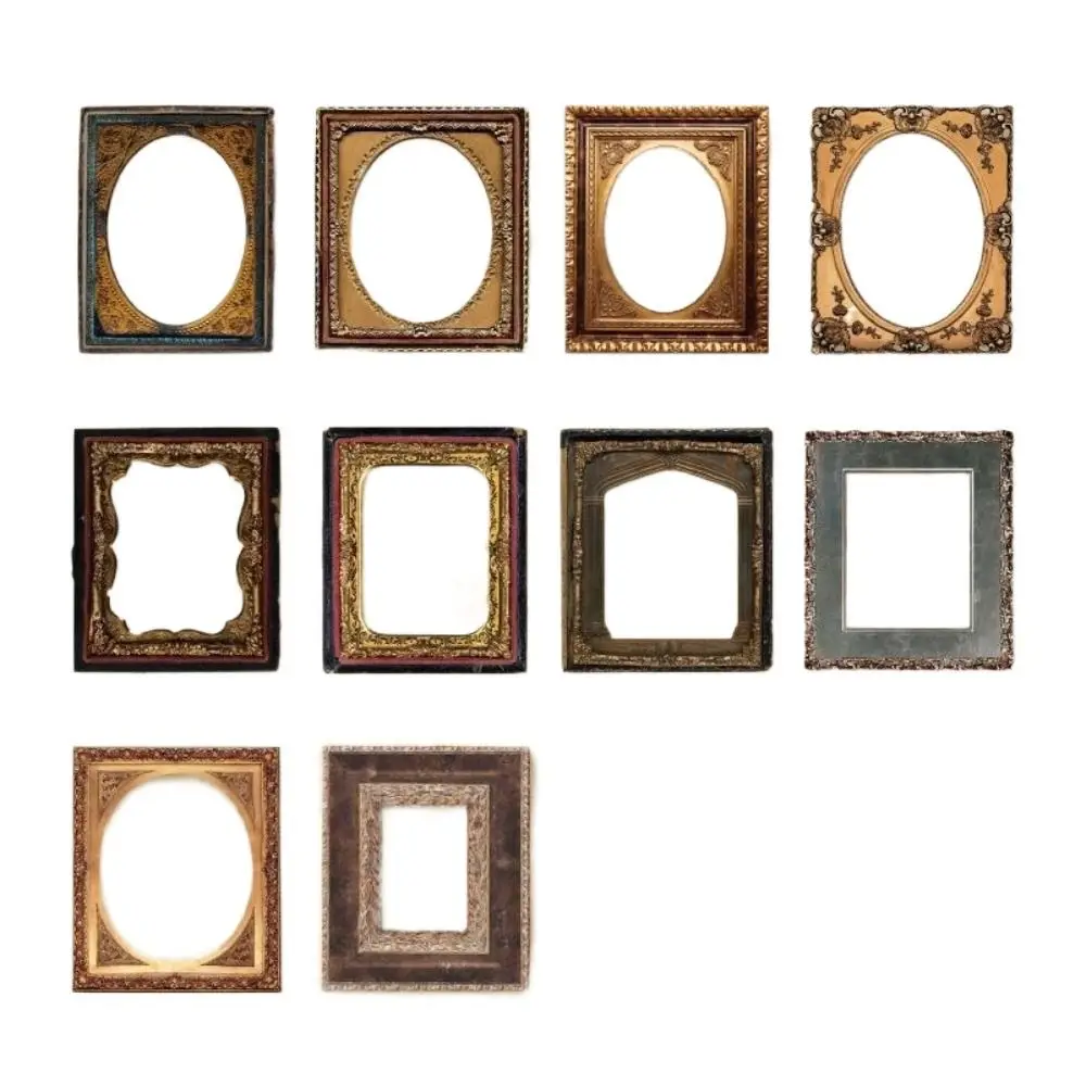 

Flower Decorative Cards Retro Picture Frame Stickers Cutout Frame Decor Geometric Handcrafts DIY Tools DIY Photo Book