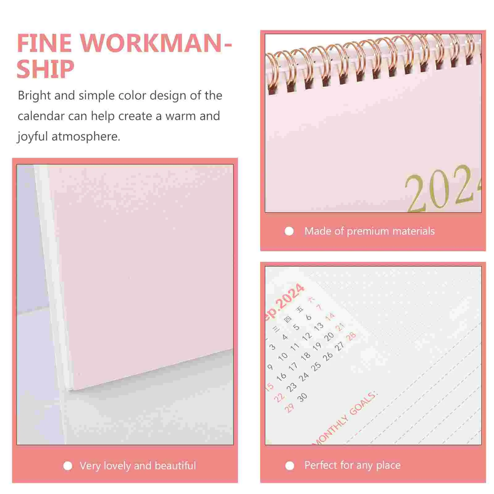 Office Supplies Desk Calendar Table Decor Daily Use Standing Girl Pink Desktop Home Student