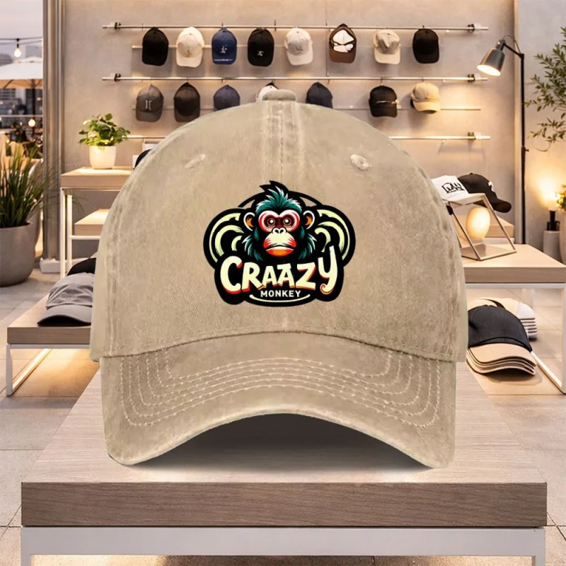 CRAAZY Monkey Baseball Cap - Adjustable Snapback Hat with Monkey Face Design for Men & Women, Lightweight Unisex Casual Wear