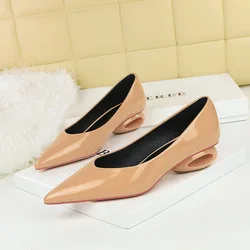 BIGTREE Womens Shoes Sexy Street Style Silver Patent Leather Pumps Women Wedges Heels Pointed Toe Party Shoes Zapatos De Mujer