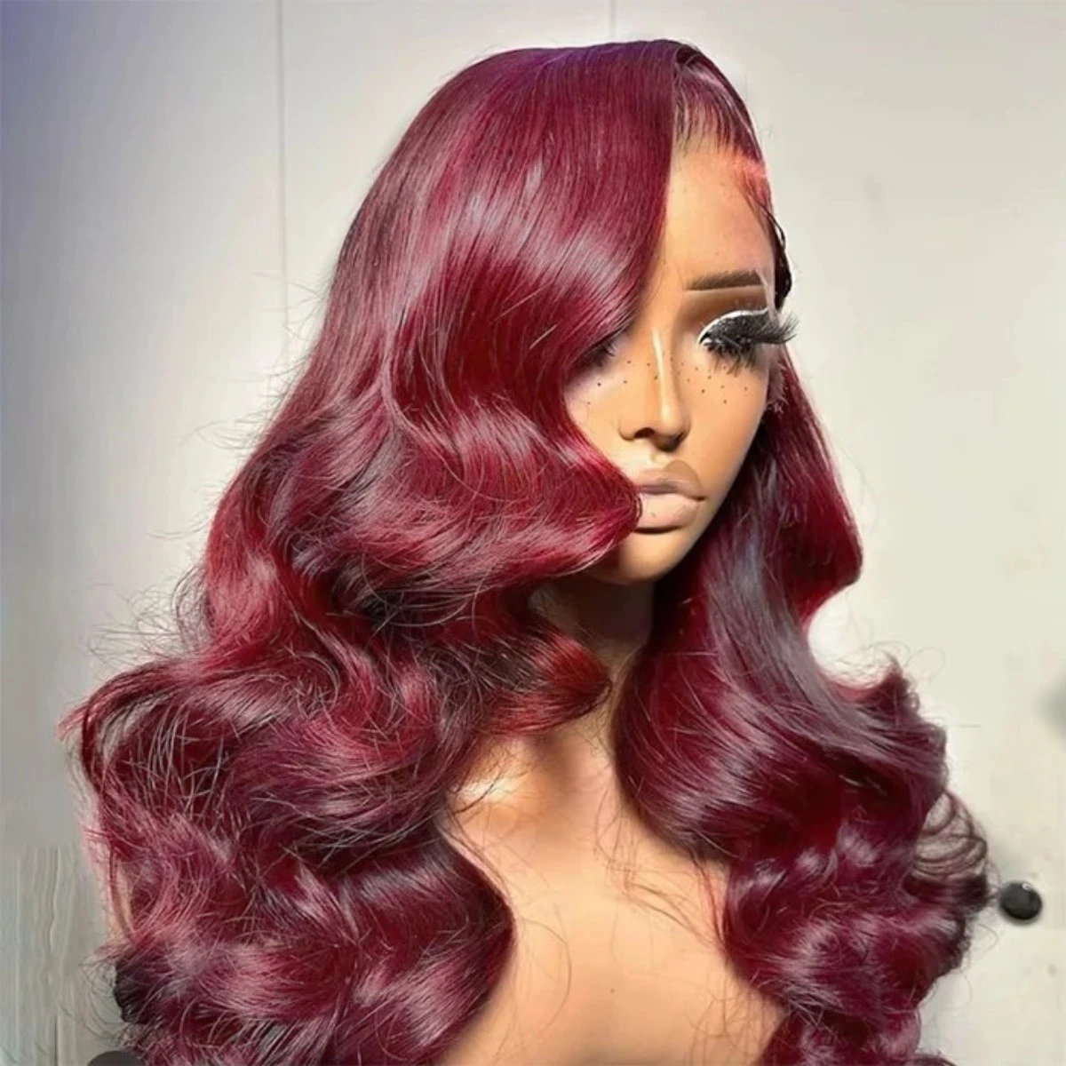 

Синтетический парик 99J Burgundy Body Wave с HD-основой 13x4, свободная волна, 250% плотность, для повседневного использования и косплея