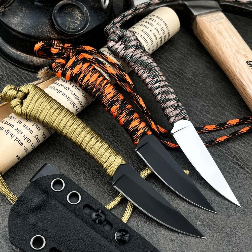 Lightweight Nylon Handle Straight Knife with K Sheath Speedgoat 2.0 Portable Outdoor Fishing Knives with Lanyard Camping Tools
