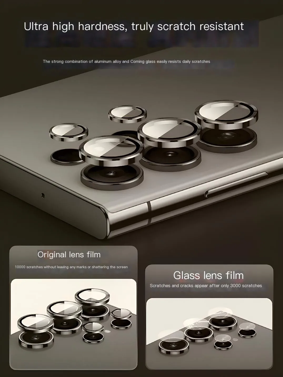 Camera Lens Ring Protector for Samsung Galaxy S24+ Plus  S24 Ultra Metal Lens Ring Protective Glass Cap