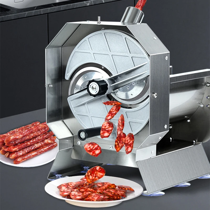 Multi-Function Fruit and Vegetable Slicer Stainless Steel Commercial Vegetable Cutter Electric Sausage, Garlic, and Potato Slice