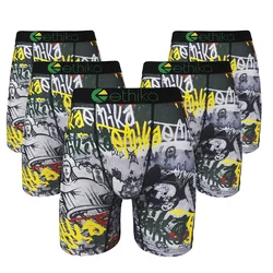 5pcs sexy men's underwear boxer shorts fashion men's panties banana print men's underwear sweatpants beach pants