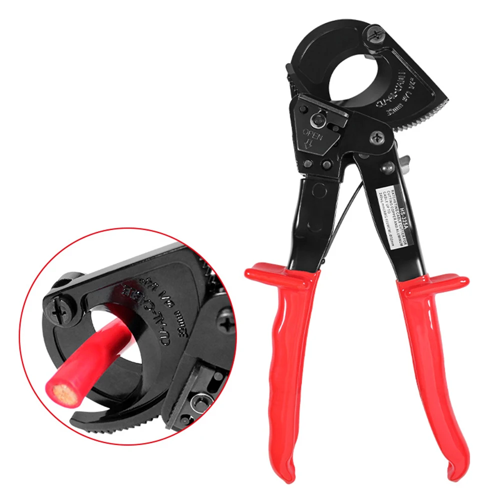 

HS325A Heavy Duty Aluminum Copper Ratchet Cable Scissors Cut Up to 240mm² Ratcheting Wire Cutter