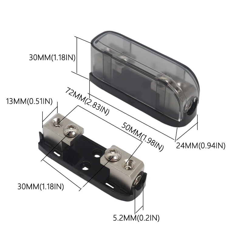 【20A - 200A】Auto Audio Zekering Stroomzekeringhouder Stereo Audio Single Way AGU Zekeringhouder Stroomverdeelblok Zekeringkast Autozekering