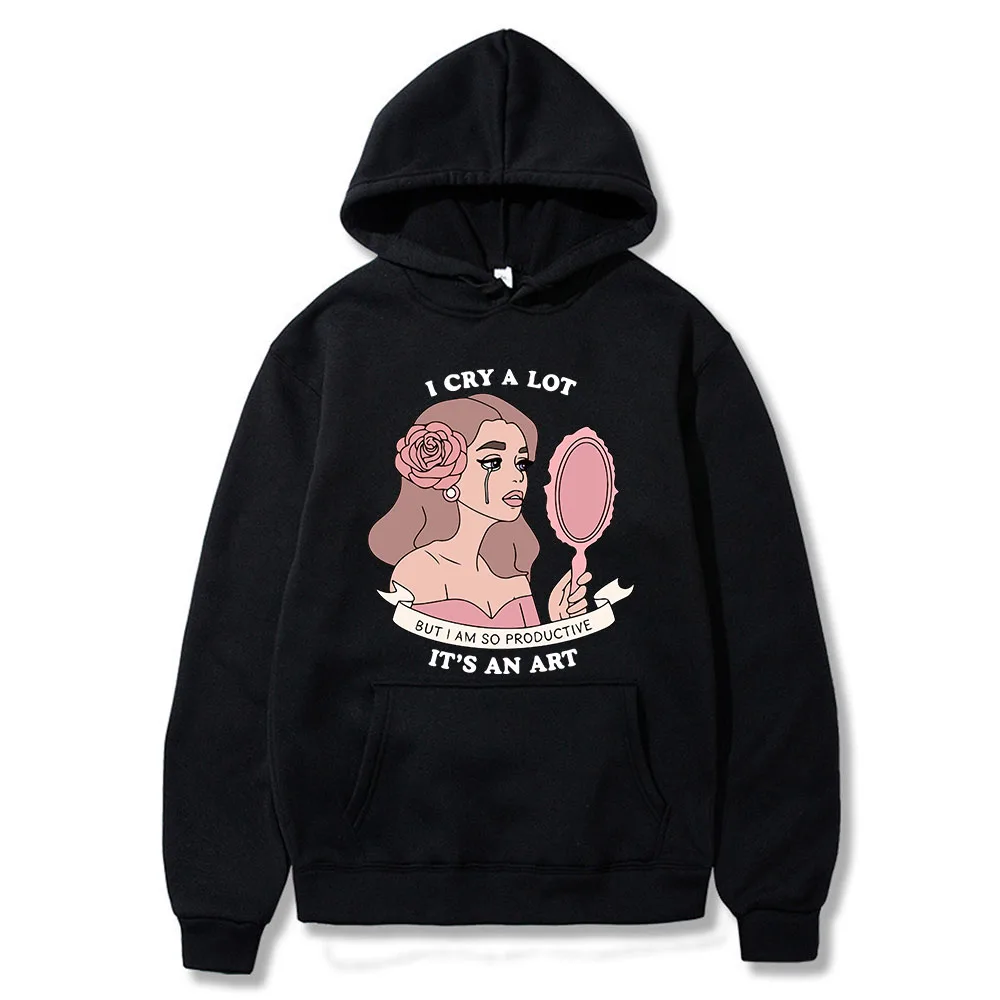 I Cry A Lot But I Am So Productive New Album The Girl Looking in The Mirror Hoodie Comfort Colors Man Woman Sport Sweatshirt