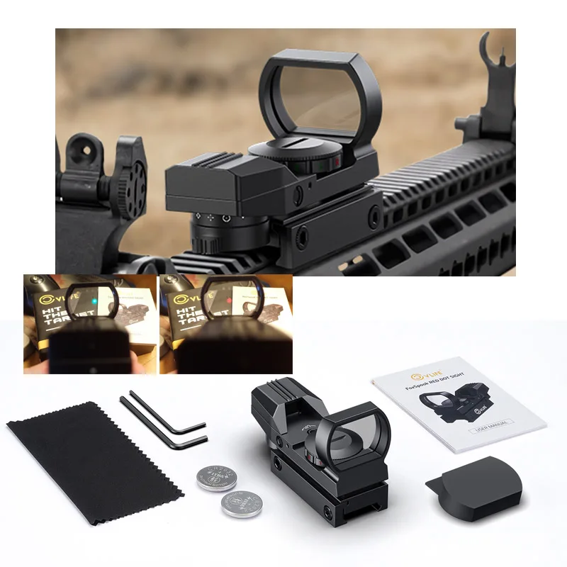 

CVLIFE Motion Awake Red Green Dot Sight 31×21mm Large Window Absolute Co-Witness Reflex Optics Scope for Picatinny Multi Reticle