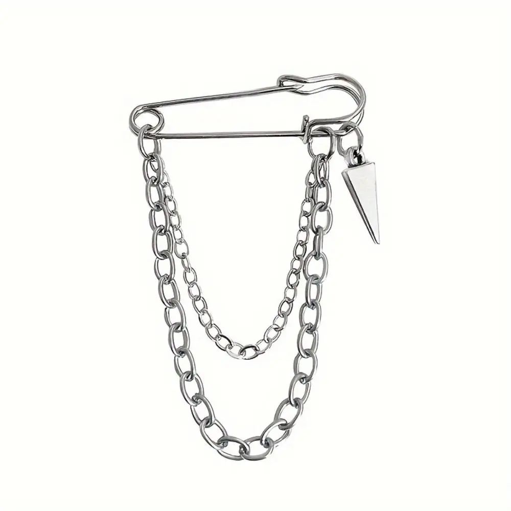 Ретро панк-звезда крест-цепочка брошь кулон с кисточкой многослойный зажим для воротника свитера поясная цепочка металлическая цепочка зажим для кардигана подарок