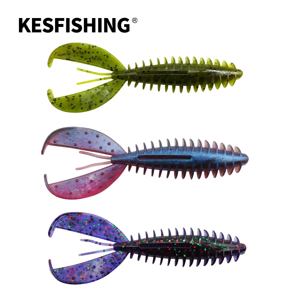 KESFISHING New Soft Plastic lure Chunk Craw 90mm 8pcs Saltwater swimbait lure for bass pike fishing