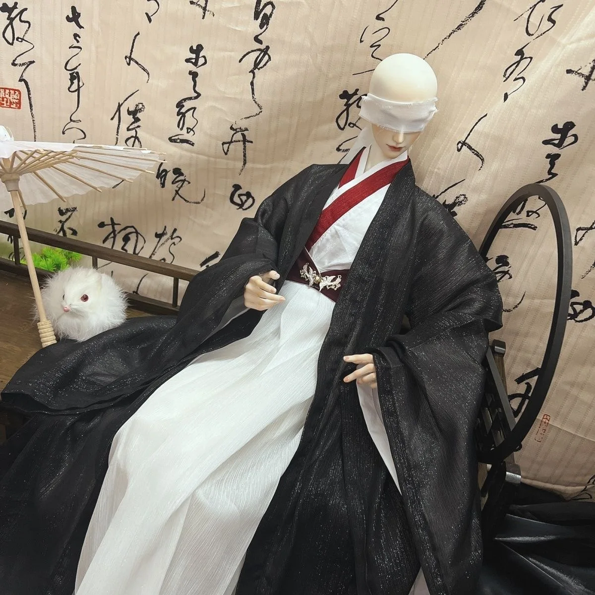 

Black Color BJD Ancient Costume Uncle 70CM 75CM Doll Clothes, Long-Kui 73CM Skirt