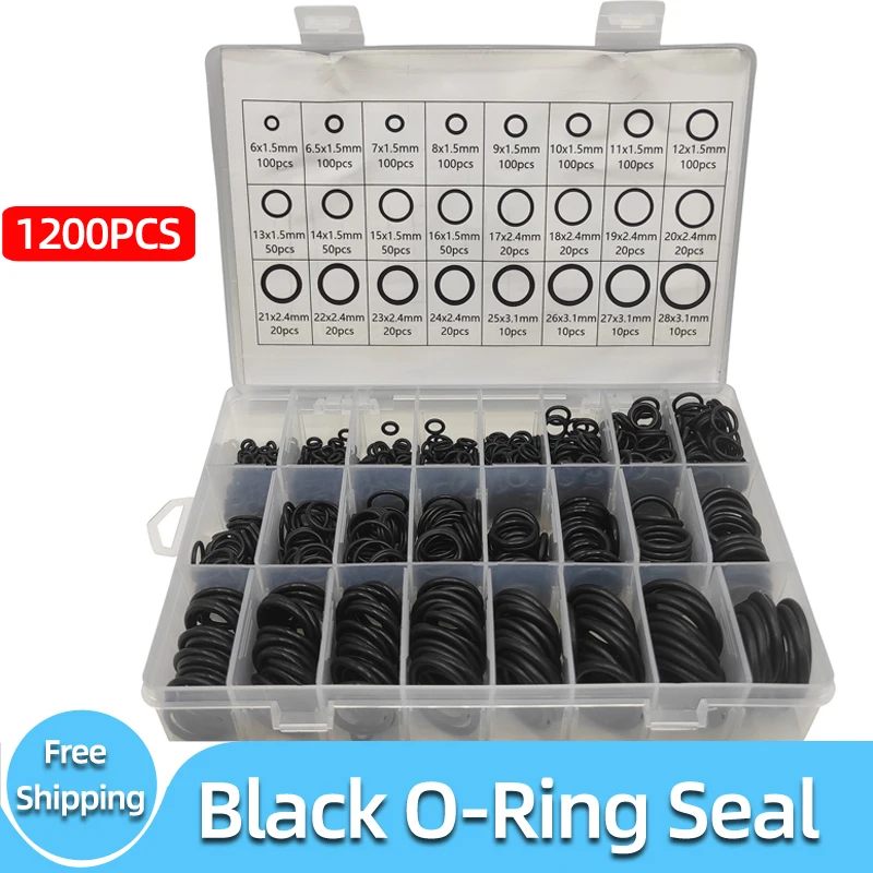 

1200PCS Rubber O Ring Washer Seals Multifunction Watertightness Assortment O-Ring Washer Seals With Plactic Box Kit Set