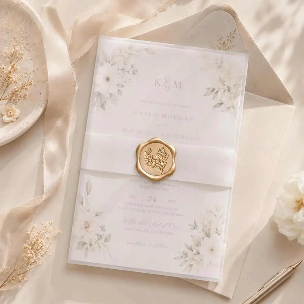 10pcs Eucalyptus Leaf Pattern Wax Seal Stickers Self-Adhesive Elegant Wax Stamp Stickers Vintage Style Envelope Seal Stickers
