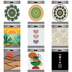 Circular Pattern Dishwasher Cover Fridge Sticker Simple Geometric Shapes Dish Washer Door Panel Appliance Decal Kitchen Decor