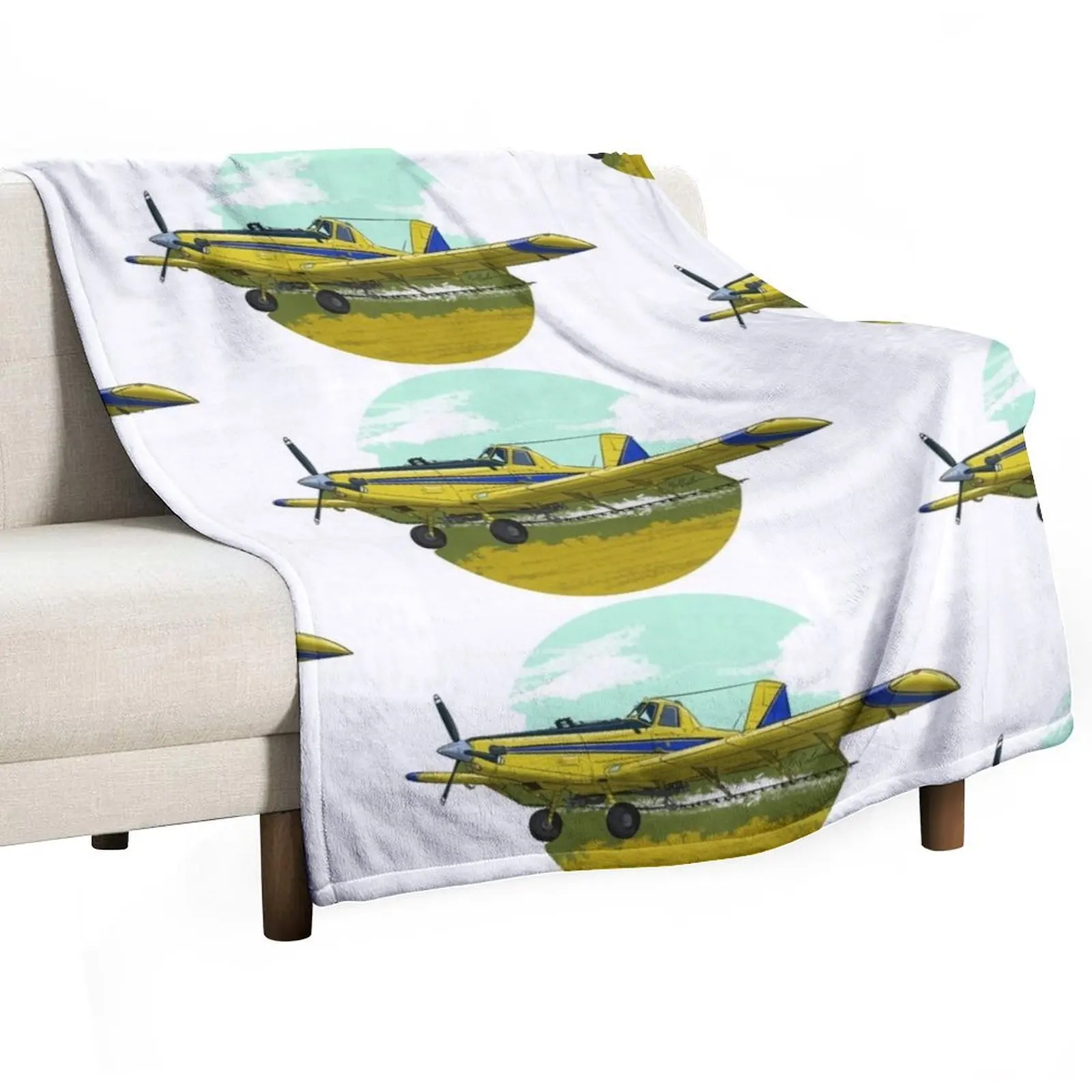 crop duster ag pilot Throw Blanket sofa bed Plush Picnic Baby Blankets